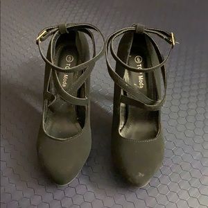 Black suede heels TOP MODA